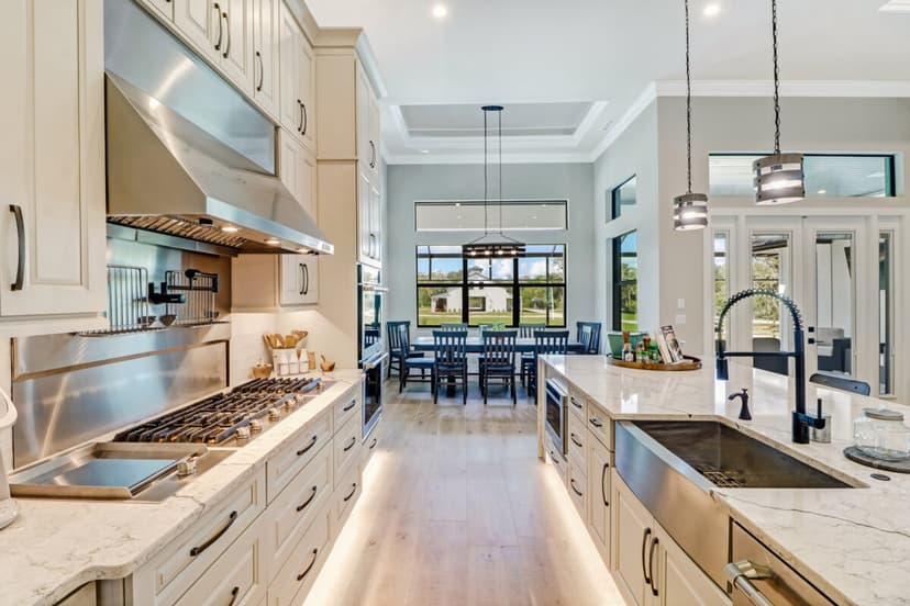Custom home kitchen with island