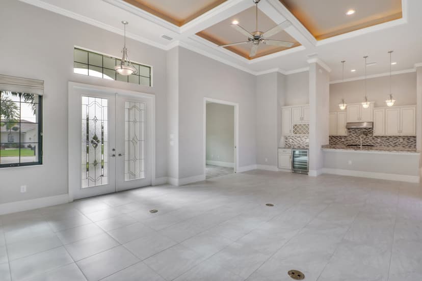 Sterling living area with tray ceiling