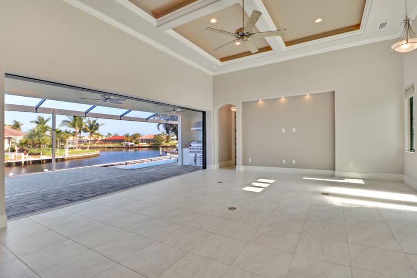 Sterling living area with sliding glass doors