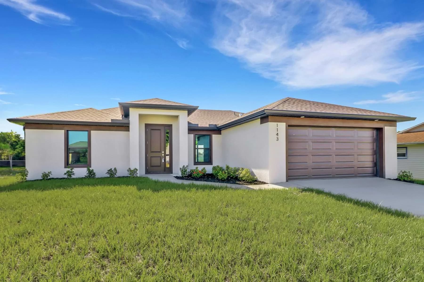 Cabana — completed home's front exterior