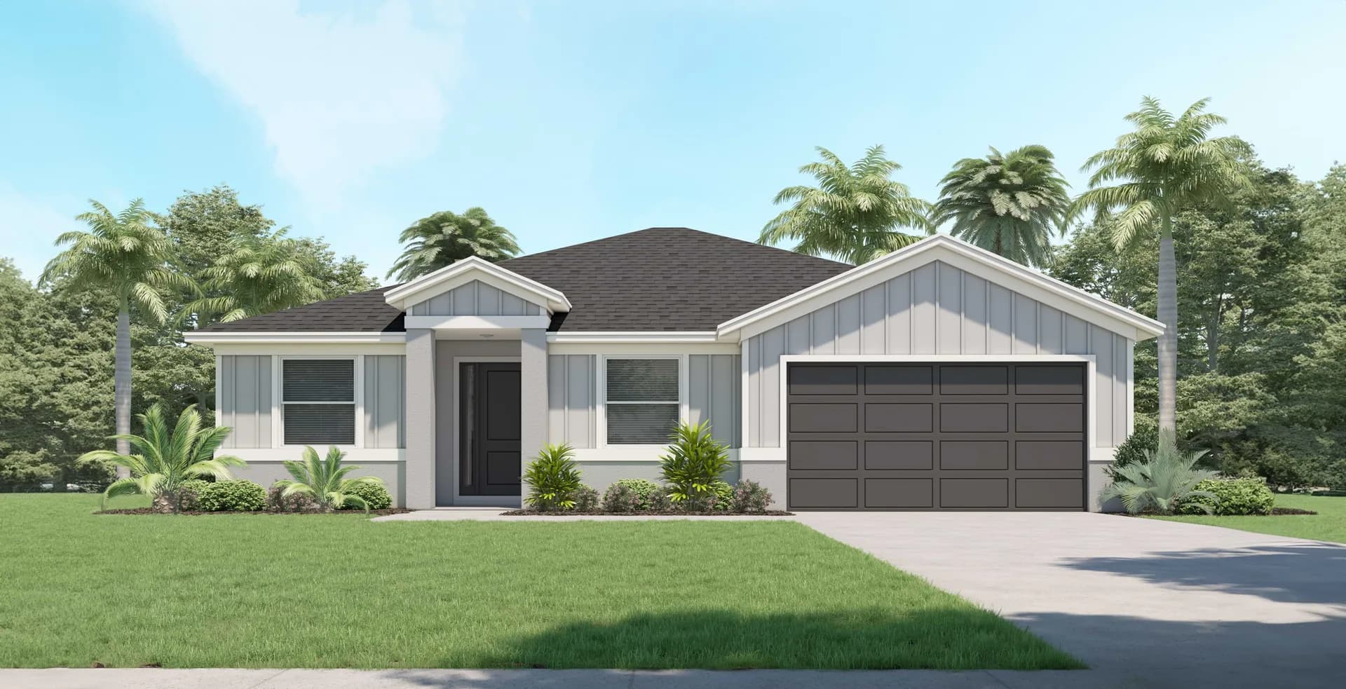 Hardwyn — Transitional front exterior elevation