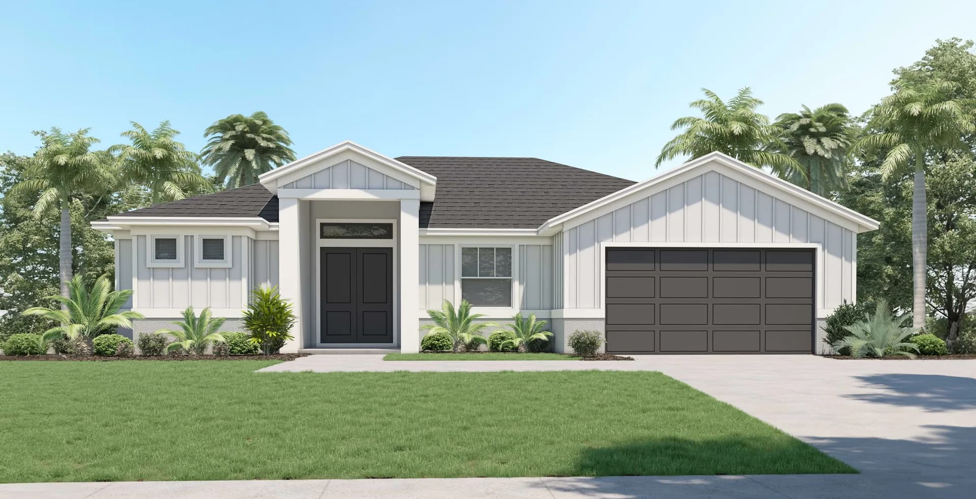 Signus — Transitional front exterior elevation