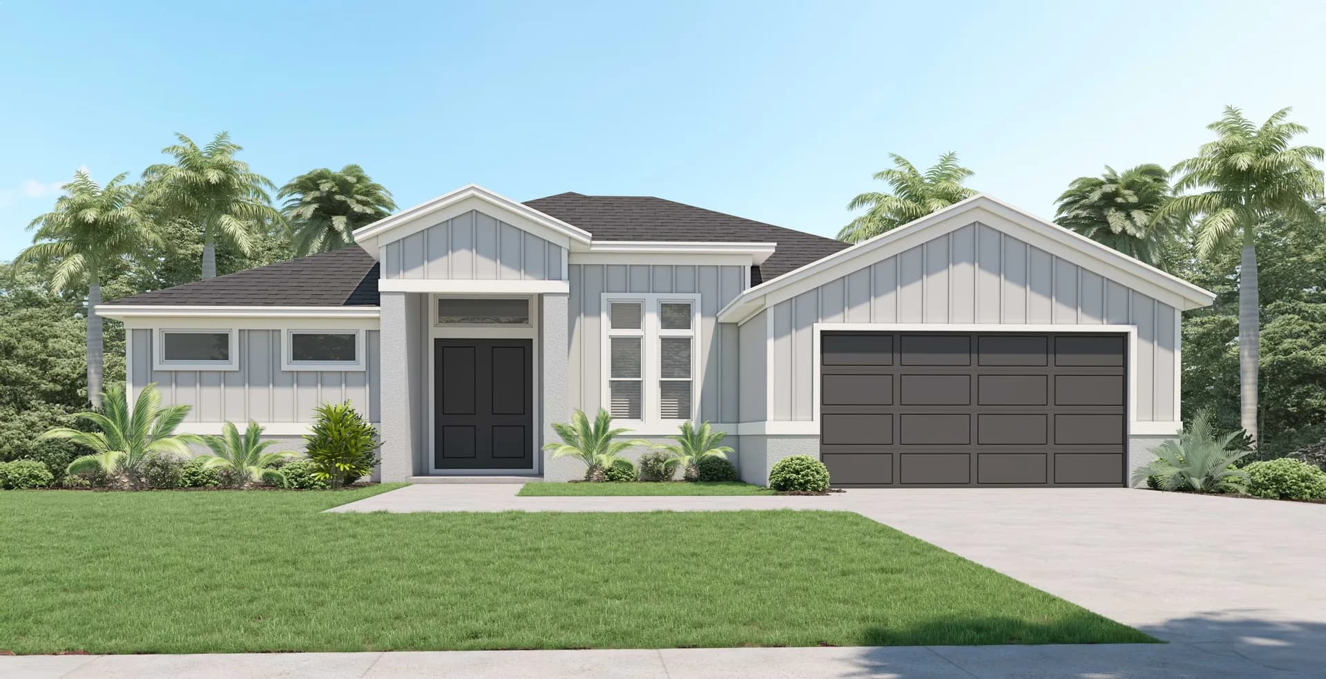 Spica — Transitional front exterior elevation