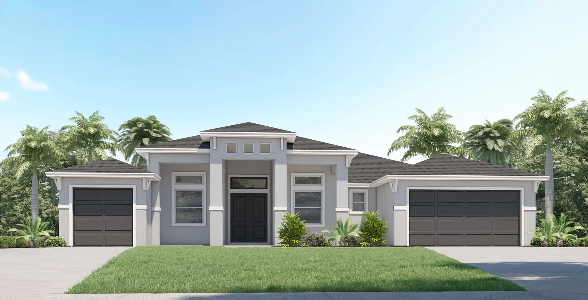 Vista Grande — Transitional front exterior elevation