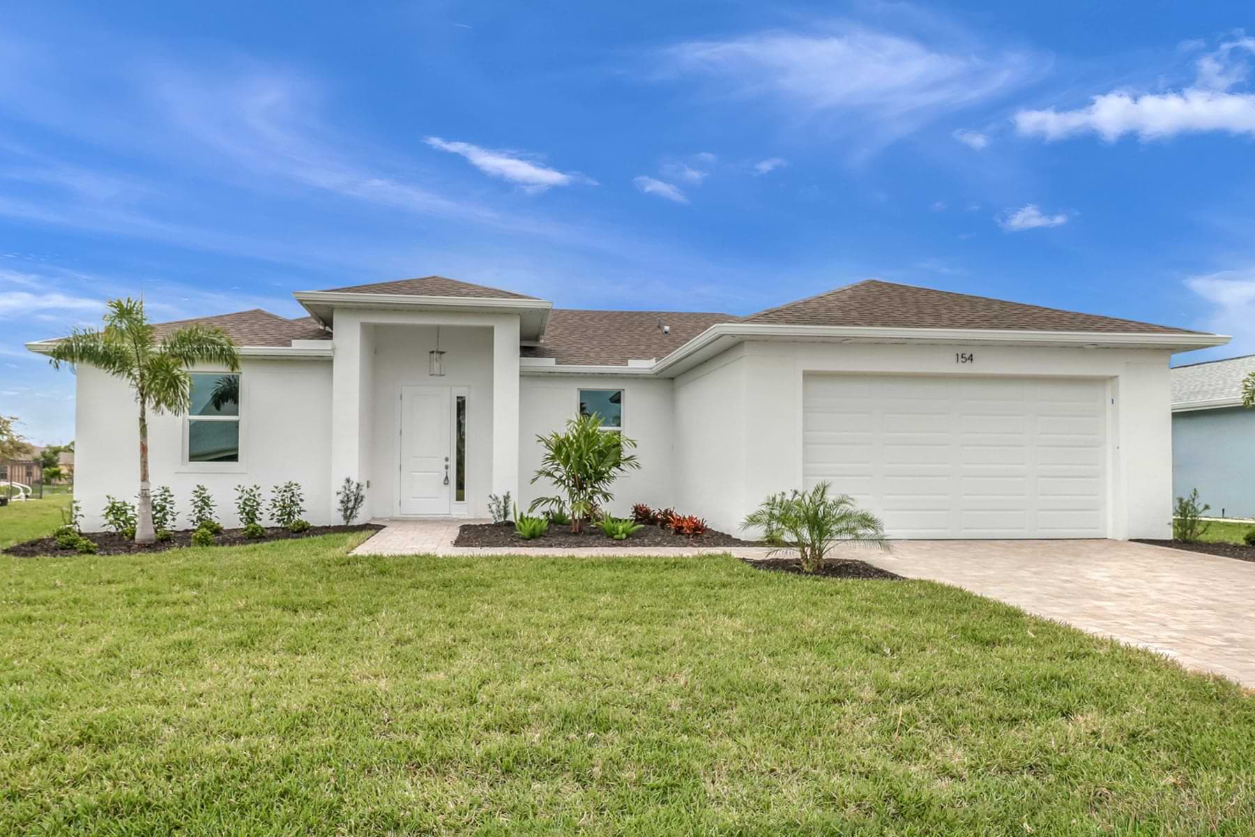 Front exterior of a completed home in Labelle.