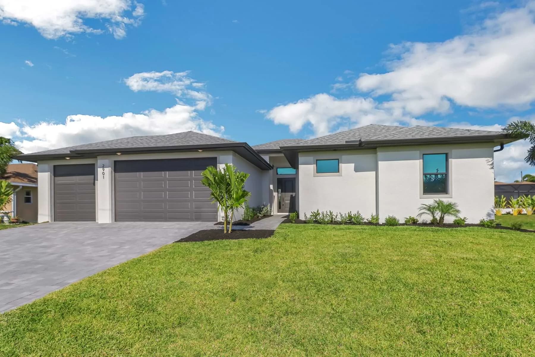 Harmony — completed home's front exterior